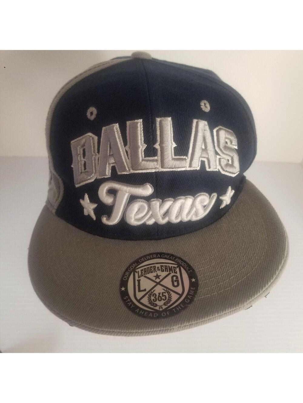 Dallas Texas Navy Blue Flat Bill Hat Cap Snapback Star Texas TX USA Big D